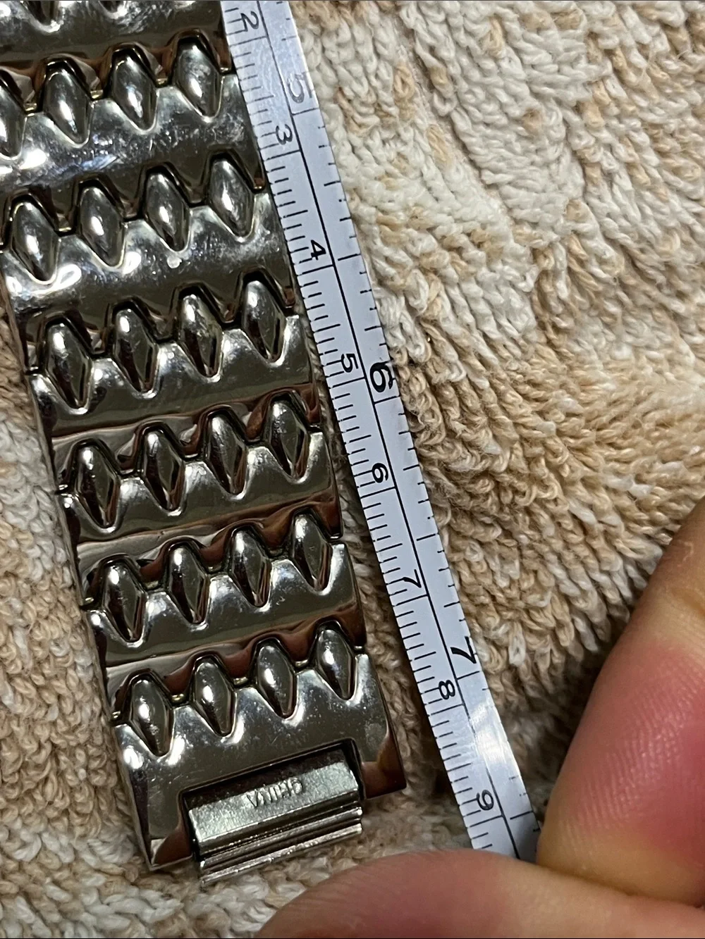 Men's Silver-Tone Bracelet Watch with Blue Dial